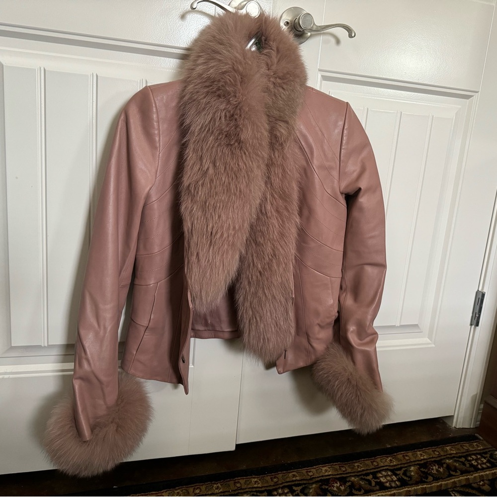 Only Clarice leather fur coat